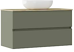 Baikal Conjunto de Mueble de baño Natura, Incluye Lavabo. Mueble Suspendido en Pared con Lavabo cerámico. Varios Acabados y Medidas. Mueble MONTADO.
