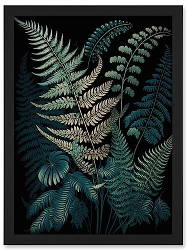 Artery8 Fern Frond Detailed Botanical Species Illustration Artwork Framed Wall Art Print A4