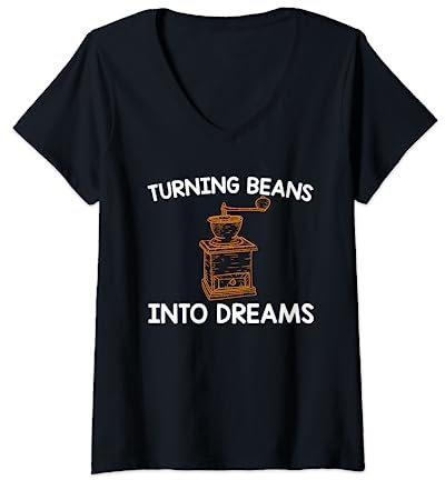 Grand moulin à café manuel disant amour moulin à café T-Shirt avec Col en V