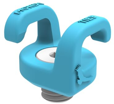 KONDOR BLUE Mondo Ties XL Camera Cable Management Clips, 3/8-16 Mounted, Holds 3-6 Cables, Supports 15lbs, Blue (4-Pack)