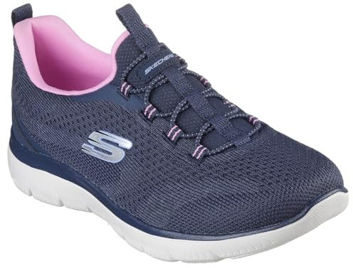 Skechers Vertici Nuova Natura, Summit Donna, Bordo Pervinca Rosa Lavorato a Maglia Blu Navy, 43 EU
