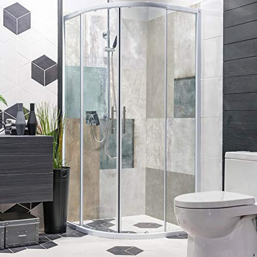 dedeco Pannello posteriore doccia impermeabile, motivo: pietra V1, 2 x 100 x 200 cm, come pannello posteriore per il bagno per la sostituzione delle piastrelle, come parete decorativa, rivestimento da