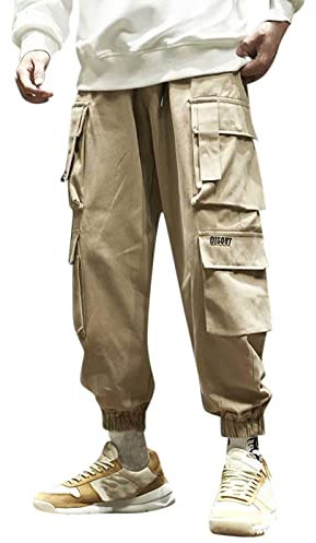 Freizeithose Jogginghose für Männer Cargo Hip Hop Pants Streetwear Cargo Hose Schwarz Jogger für Herren Taktische Gothic Japanische Street Style Hosen