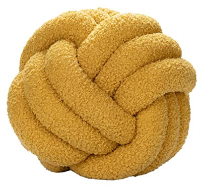 Derefine Weiche Knotenkissen, Wurfkissen, Heimdekoration, Plüsch, Weiches Sofa, Lendenkissen, Gefülltes Kissen, Heimbüro, Kinderzimmer-Dekoration(Gelb)