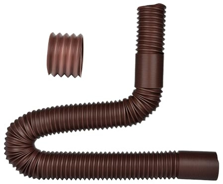 2 m extra flexibles Rohr für POLARDAYS 7,6 cm Fallrohr-Verlängerungsrohr, Innendurchmesser 6,6 cm und Außendurchmesser 7,6 cm, Ablauf-Fallrohrverlängerung, Dachrinnenanschluss, Regenwasserablauf