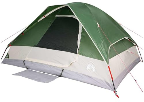 vidaXL Family Tent Dome, 6-Person Camping Tent for Family in Traveling Beach Hiking Fishing, Lightweight Dome Tent, Green Waterproof