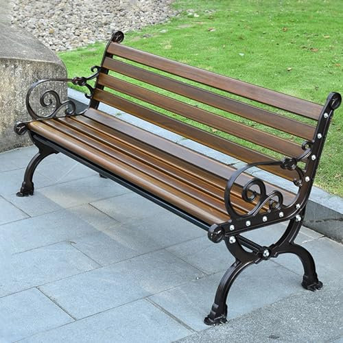 SORVA Gartenbank, Terrassenbank für den Außenbereich, Parkbank, wetterfeste Verandabank, für Terrasse, Veranda, Park, Hinterhof, Sitzdesign mit Lattenrost, belastbar bis zu 300 kg (Größe: 150 cm)