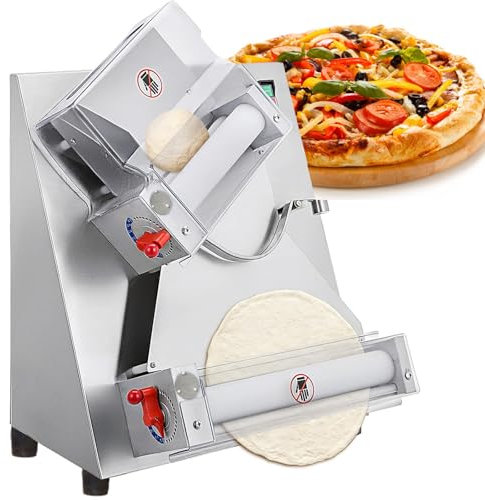Dfdieratve Pizza Dough Roller Sheeter Max12 Automatic Commercial Dough Roller Machine Stainless Steel Pizza Dough Roller 370W Dough Sheeter Machine for Home and Pizza Bread Shops