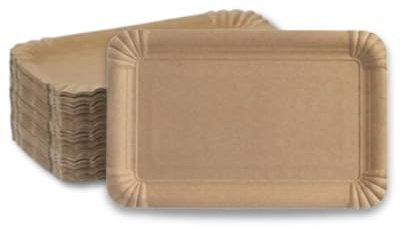 ONISM Pappteller | Eckig | 50 Stück | 13x20 cm | Kraftpapier | Braun | Fettdicht | FSC | Einweg | Crêpes | Bratwurstpappe | Pommesschale | Waffeln | Salat | Biologisch abbaubar | Umweltfreundlich