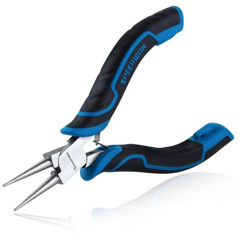 SPEEDWOX 5-Inch Round Nose Pliers for Jewelry Making Mini Wire Looping Pliers Ultra-Precision Round Nose Winding with Tapering and Non-Serrated Jaws for Wire Wrapping, Jump Rings Making, DIY Craft