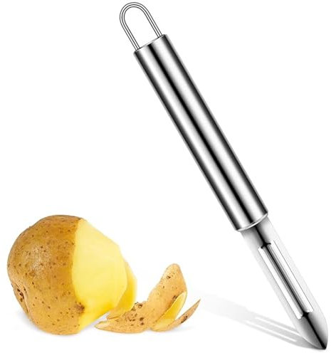 Stainless Steel Potato Peeler - 7.5 Inches Silver Julienne Peeler - Kitchen Vegetable Slicer Food Cutter
