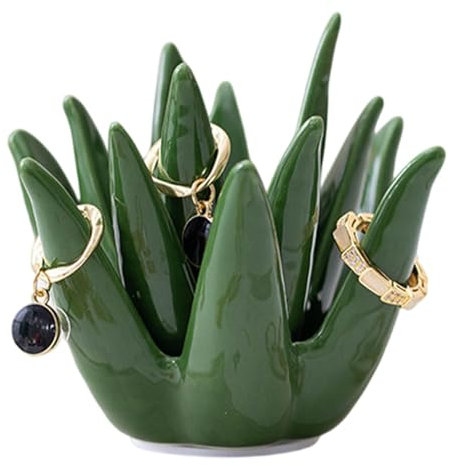 Aloe Plant Ring Holder Ceramic Ring Earring Necklace Bracelet Trinket