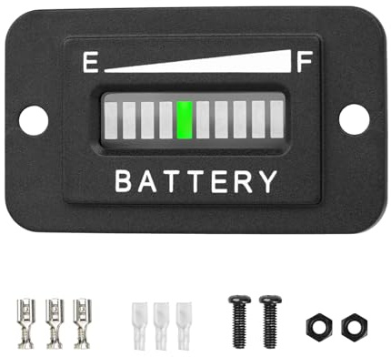 NInE-ROnG 12/24V 36V 48V batteria indicatore misuratore, impermeabile IP68, piombo acido batteria capacità misuratore uso per carrello da golf, carrelli elevatori, auto stella (BI003-1) (12/24V)