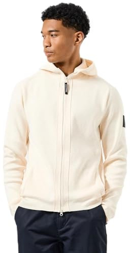 Weekend Offender Herren Enzo Zip Hoodie in Creme, beige, XL