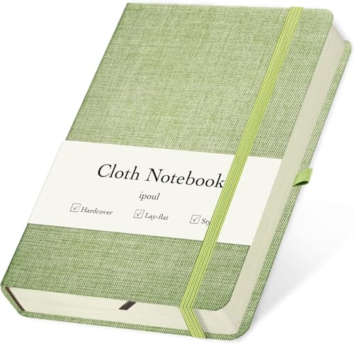 ipoul Linneanteckningsbok, College-linjerad, Inbunden, Plattliggande, B6, Liten, 13x18 cm, Tjock, 100 g/m², Grön, Dagbok för Skrivande, Anteckningsbok för Arbete, Kontor