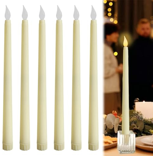 Bougie Chandelier LED,6 Pièces Fausse Bougie LED,Flamme Vacillante,Bougies Chandelier pour Mariage,Pâques,Fête D'anniversaire, Anniversaire,Mariage,Noël
