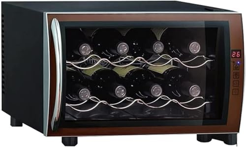 PP-Vic Termostato De Vino Pequeño Para 8 Botellas, Bodega De Vinos Independiente Y Empotrada, Refrigerador Con Termostato De Encimera De Acero Inoxidable, Funcionamiento Silencioso, Almacenamiento