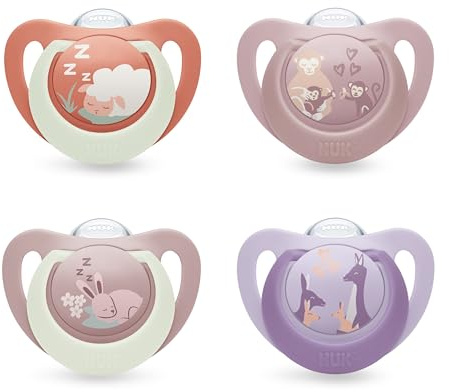 NUK First Choice nappflaskor | 6-18 månader | Ortodontiska nappar | Lugnar 99% av bebisar** | Röd | 4 stycken