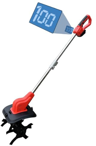 Luocute Electric Garden Tiller, 30cm Width 24cm Depth, Cordless Cultivator with Digital Display, Ergonomic, Fit for BL1830B, BL1840B, BL1850B, BL1860B, BL1815, BL1820, BL1825, 194309-1
