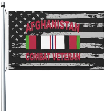 Trädgårdsflaggor Afghanistan-kampveteran helgdagar flaggor UV-resistenta personlig trädgårdsflagga dekoration flagga för parad party extérieur 90 x 152 cm
