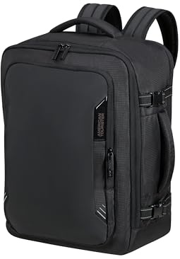American Tourister Take2Cabin Pro - EasyJet kabinväska (45 x 36 x 20 cm, 38 L, 0,80 kg) - handbagage under sätet, flygplansryggsäck M under sätet, Flash Black (Flash Black)