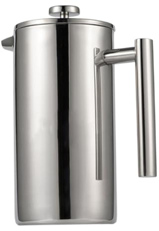Toyvian Cafetera Prensa Francesa Doble Acero Inoxidable Tetera Infusor Resistente al Calor para Café y Té Casa