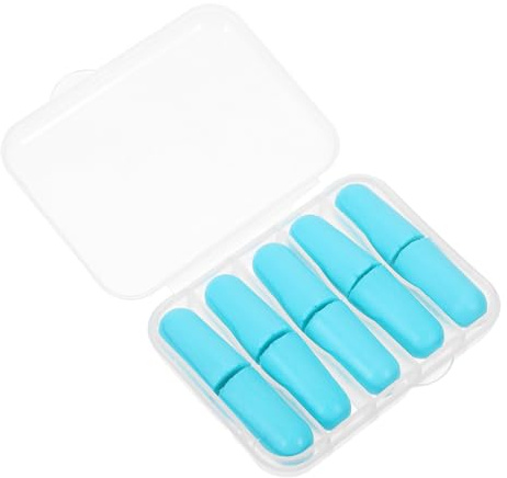 PACKOVE Tapones Oídos con Cancelación de Ruido de Espuma Viscoelástica 10 Unidades Azules con Estuche Reutilizables para Dormir Estudiar Trabajar y Conciertos