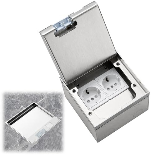 Presa per serbatoio da pavimento, 16 A, 4000 W, presa da incasso con 2 prese