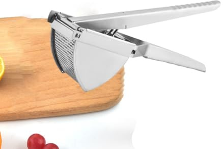 Opatiny Schiacciapatate di grande capacità, in acciaio inox, per schiacciapatate resistente, con manico antiscivolo, per cucina commerciale domestica, lavabile in lavastoviglie