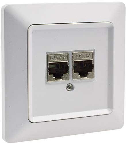 ChiliTec Cat6a Netzwerk-Dose Milos 2x RJ45 Unterputz Matt Weiß