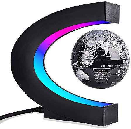 Globe Terrestre Lumineux Flottant Magnétique LED pour Éducation, Enseignement et Décoration de Bureau, Cadeau Créatif