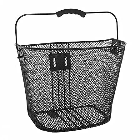 Cestino anteriore in acciaio nido Ape P2R nero (26 x 24 x 26 cm) – Venduto con attacco attacco manubrio