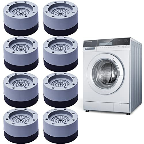 Dantolo Soporte Lavadora,Almohadillas de Goma para Lavadoras,Patas Antivibracion Lavadora,Alfombrilla Antideslizante,Almohadillas Para Pies De Lavadora para Lavadora,Secadora y Frigorífico (8)