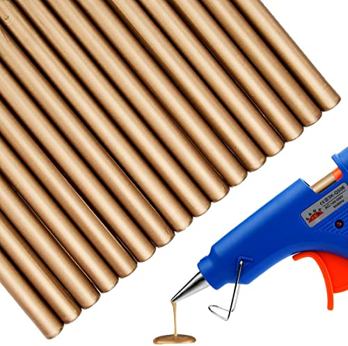 16PCS Mini Glue Gun Wax Seal Sticks for Wax Seal Stamp, Antique Bronze, Great for Wedding Invitations, Cards, Envelopes， Wine Packages