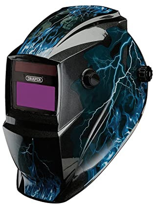 Draper 02514 Auto-Darkening Welding Helmet, Blue Skull