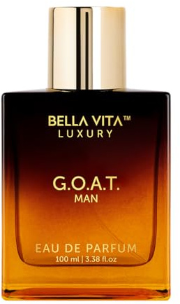 Bellavita Luxury G.O.A.T. Eau de Parfum | 100 ml (3.4 fl.oz.) | Perfume for Men | Citrus, Bergamot, Patchouli, and Vetiver Notes | Long Lasting Men's Fragrance