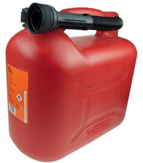 Tanica per benzina da 20 litri, con approvazione ONU e beccuccio, tanica per carburante in plastica per benzina e diesel, tanica di riserva, rosso e nero