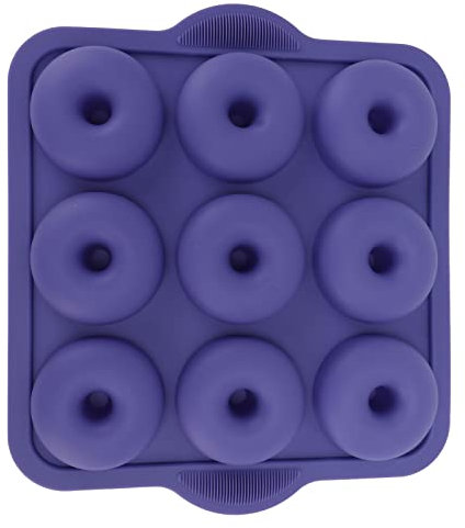 KIMISS Stampo per Ciambelle in Silicone a 9 cavità - Set di Teglie per Ciambelle Antiaderenti, Sicure e Resistenti al Calore per Torte, Biscotti, Bagel, Muffin (Blu Reale)