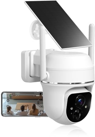 VKfoy Vicohome 2K Solar Wireless WiFi Security Cameras Outdoor, 355° PTZ | Solar&Battery Powered, PIR Motion Detection, 2.4G WiFi, 2K Full-Color Night Vision, IP65 Waterproof, Cloud&SD Card Storage