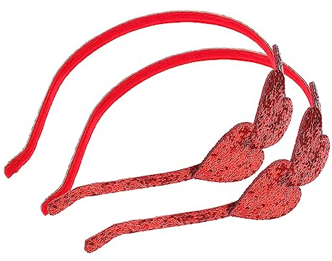 VICASKY 2 Stück Herzförmige Haarbänder Rot Haarschmuck aus Langlebigem Material für Mädchen Party und Festivalaccessoires Romantisches Design