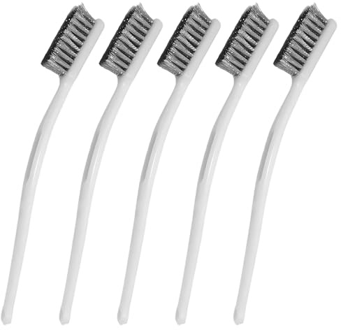 5 Pcs Wire Brushes for Cleaning, Stainless Steel Metal Wire Brush for Rust Removal, Straight Wire, Small Wire Brush Set Tools for Kitchen Industrial Welding Slag, Cleaning Stain and Rust