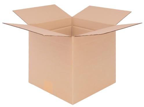 verpacking Faltkartons 250 x 250 x 250 mm Braun (Außenmaß 255 x 255 x 260 mm) variable Höhe bei 210/135 mm KK 28 1-wellig Versandkarton mittelgroß DHL Paket DPD M GLS M H Paket M Karton (500 Stück)