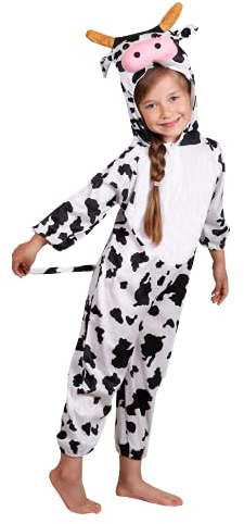 Matissa Kids Animal Costume for Boys Girls Unisex Fancy Dress Party Outfit Cosplay (M, Cow)