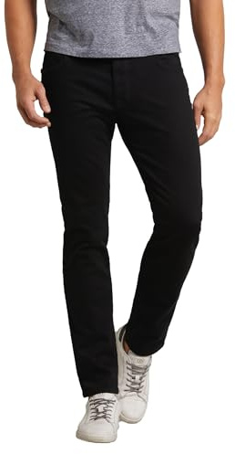 bugatti Men's Jeans Black Regular Fit Five Pocket Cotton Power Stretch Denim, Black (Black 290), 34 W/34 L