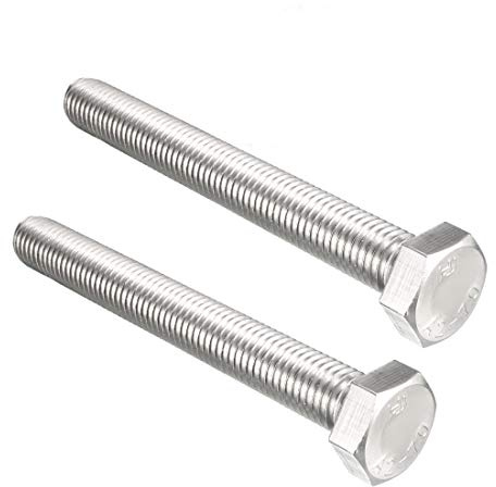 sourcing map Lot de 2 vis hexagonales en acier inoxydable 304 Filetage M14 120 mm
