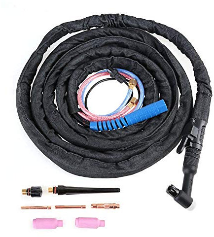 WP18 Wassergekühlter WIG Brennersatz Klutch Welders Europäischer Anschluss Luftgekühlte Gas Power Incorporated WIG-Schweißbrenner Flexibler Kopfansatz(# 01 4m)