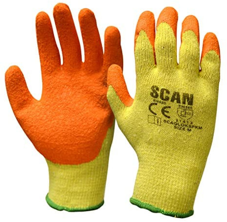 Scan SCAGLOKSXX Knitshell Latex Palm Handschuhe orange Größe 11