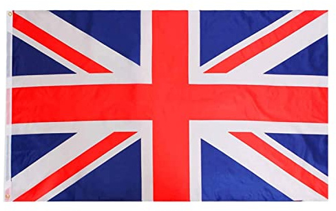Bandera de Reino Unido – 3 x 2 pies – Paquete de 1 – Bandera de Gran Bretaña con ojales – Coronación del Rey, Día VE, fiestas en la calle, eventos deportivos