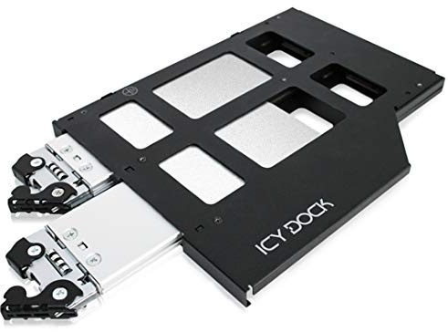 Icy Dock Adattatore caddy SSD/HDD con rack rimovibile per 2 x SSD NVMe M.2 per alloggiamento ODDUltra Slim (9,5 mm) con connettore OCuLinkqui SFF-9402 - ToughArmor MB852M2PO-B