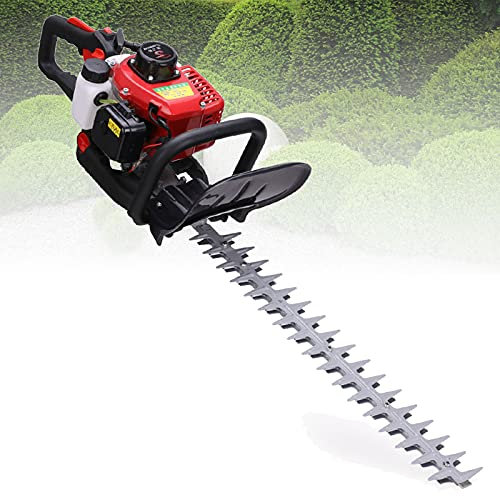 DFGENLY Cortasetos, Cortasetos Gasolina Multifunción Motor de 2 Tiempos de 25.6 CC, Desbrozadora de Jardin de Parque, Mano Recortasetos con Funda Protectora, Depósito Combustible: 600ml
